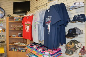 Interior of Camp Store, merchandise displayed