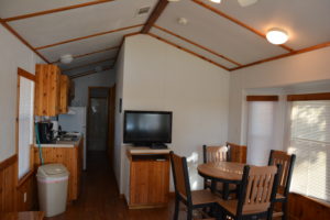 Cabin interior, dining area